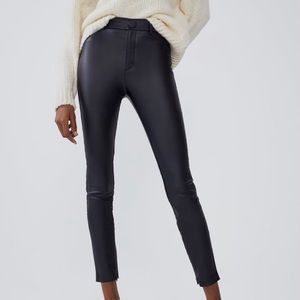 Zara Waxed Finish Black Leggings